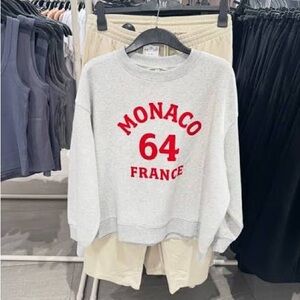 H&M Light Gray Ribbed Sweatshirt